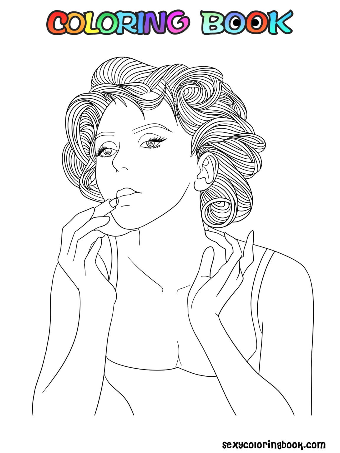 sexy beauty with lipstick-sexy-printable-coloring-books–sexy - Sexy