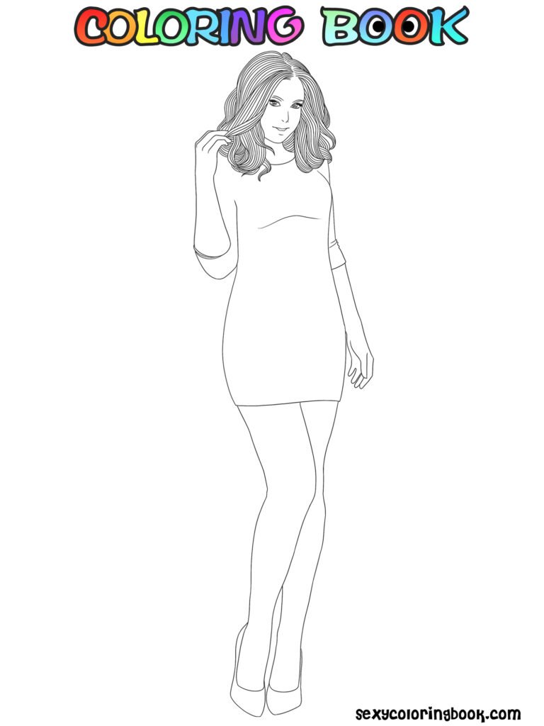 A Beauty In A Short Skirt Printable Coloring Bookssexy Sexy Beauty 4708